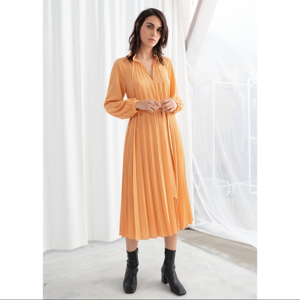 & Other Stories Pleated Midi Dress